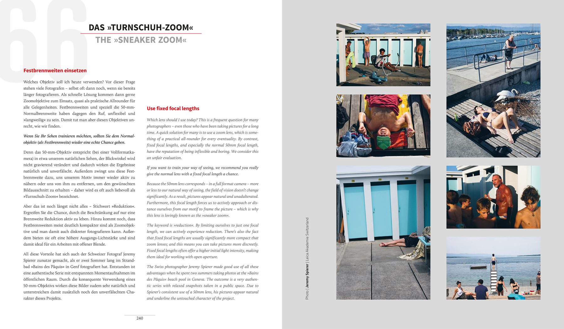 Spread of the chapter The Sneaker Zoom, with photographs by Jeremy Spierer